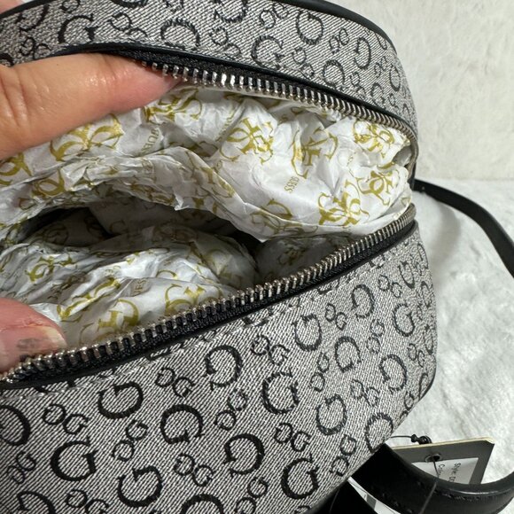 Guess Logo Mini Backpack Pandore DD672429 Black Logo Print Monogram NWT - Picture 5 of 7